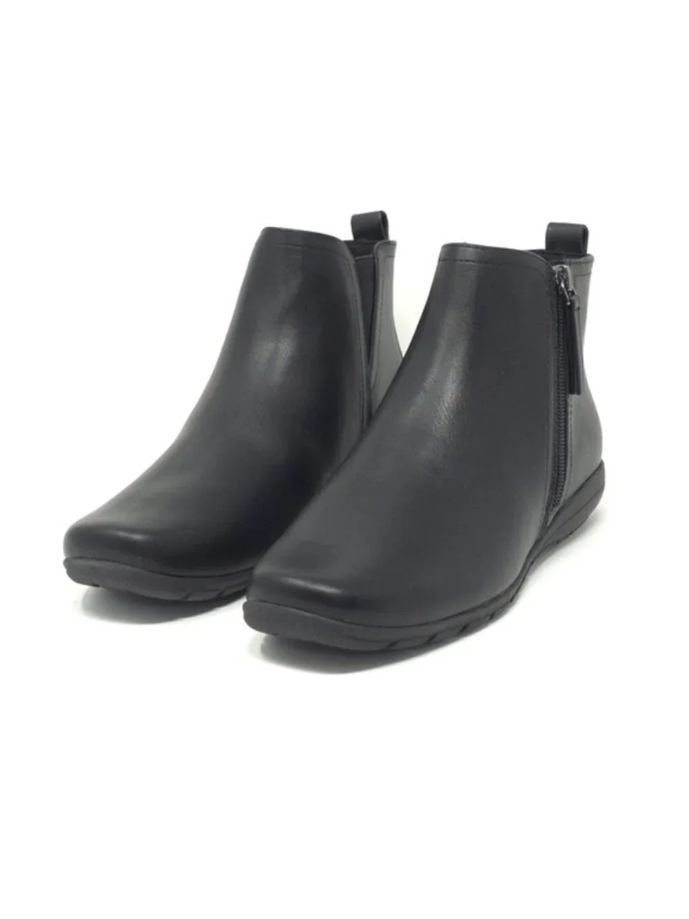 Easy Spirit Aleena3 Black Leather Comfort Ankle Booties Size 7.5M